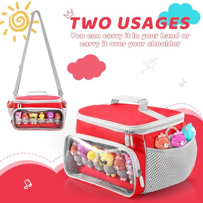 PISOSN Portable Carrying Case Compatible with Toniebox Starter Set and Tonies Figurines, Carrying Bag for Toniebox 2 & Accessories (Red) - color: Red