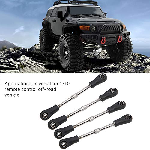 4pcs RC Steering Rod, Linkage Steering Link Rod Adjustable Rear Upper Linkage Rod for 1/10 RC Off Road Car