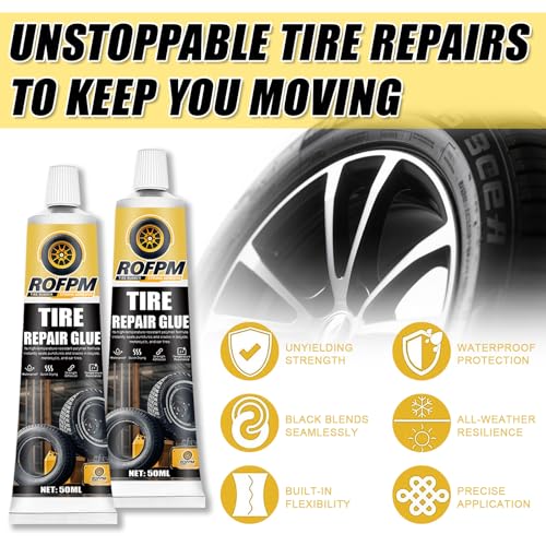 Tire Repair Glue Kit 100ml,Tire Sidewall Adhesive Rubber Cement Black | Automotive Tire Repair Glue Kit, Professional Bonding Glue for Bike, Car, Motorcycle, Bicycle