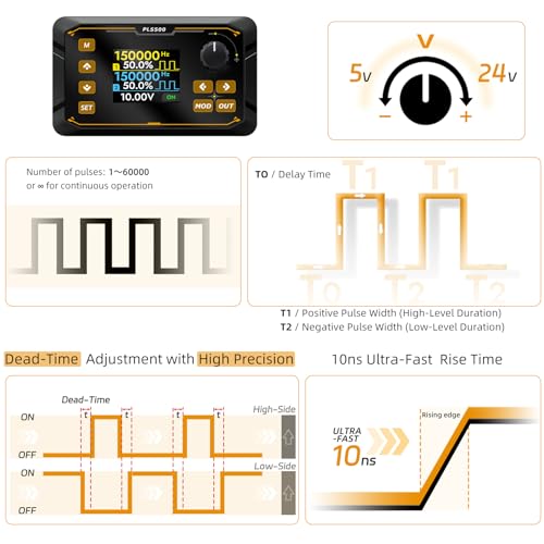 Dual-Channel Pulse Signal Generator with Adjustable servo Motor Drive | Square wave frequency duty cycle phase dead zone is adjustable,Dual-channel mode