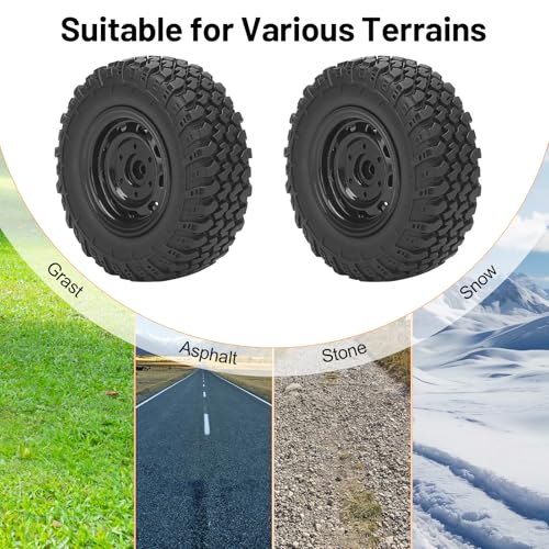 RC Wheels and Tires, daitoku 5mm Hex Off-Road RC Car Tires for MN99S MN98 1/16 WPL C24 B36 JJRC Q60