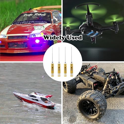 4 Pieces Hex Screw Driver Set 1.5mm 2.0mm 2.5mm 3.0mm Allen Wrench Keys Screwdriver Kit RC Repair Tools for Traxxas RC Car Drone Multi-Axis Helicopter Arrma Axial Losi Redcat Racing (Gold) - color: Gold