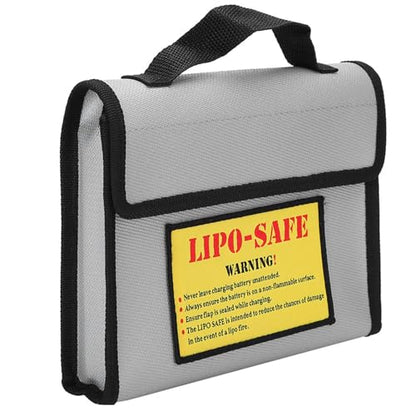 Sorandy Battery Fireproof Bag for Charging and St Orage | Double Layer Fireproof, Silicone Fiberglass, Flame Retard Bag for Drone Hobbyists, 8.9x7.1x1.8 Inches