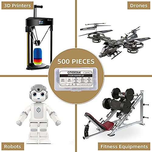 510 Pcs Black Nylon Flat Washer Assortment Kit | Suitable for Electrical Connections on Household and Commercial Appliances (M2 M2.5 M3 M4 M5 M6 M8 M10)