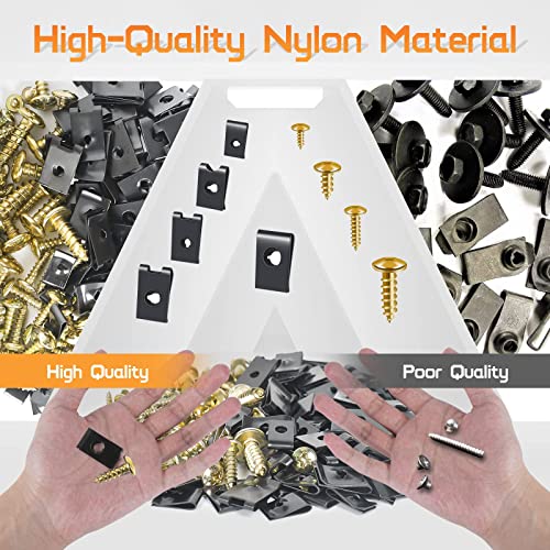 OTUAYAUTO 170PCS Car U Clips with Screw Assortment Kit - 10 Different Sizes Automotive U Nut and Screw Clip, Automotive U Nut Screw Clip, for Car Dash Door Panel Interior - size: 170Pcs 10 Sizes Clips