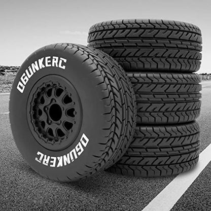 OGRC 4PCS 12mm Hex Tires Plastic Wheel Rims with Foam Inserts Rubber Tyres for 1/10 Tires for Traxxas Slash Redcat Axial Redcat HSP Tamiya HPI Kyosho RC Short Course Truck