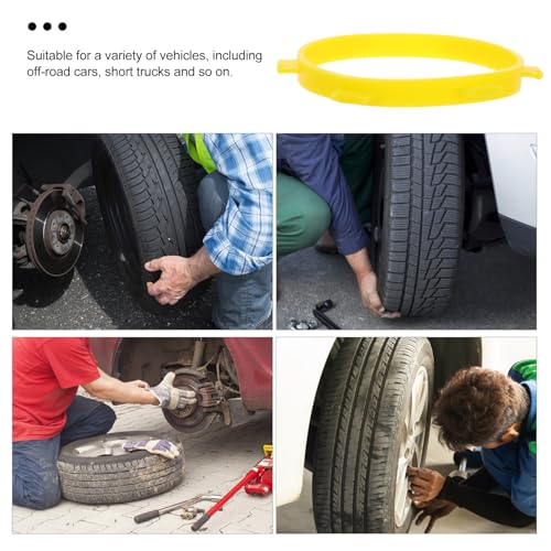 HANABASS Rc Tire Mounting Tool with Rubber Bands for Remote Control Cars and Short Trucks Yellow Rc Tire Glue Accessory for Off-Road and Electric Vehicle and Mounting