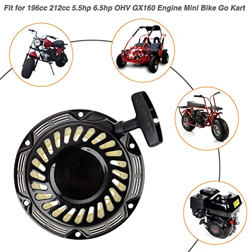 FVRITO Pull Start Assembly Recoil Starter for Predator 212 196cc Mini Bike | Nylon Pull Cord, Metal Casing with Plastic Inside, Predator 212cc Recoil Pull Starter, for Coleman CT200U CT200U-EX Minibike