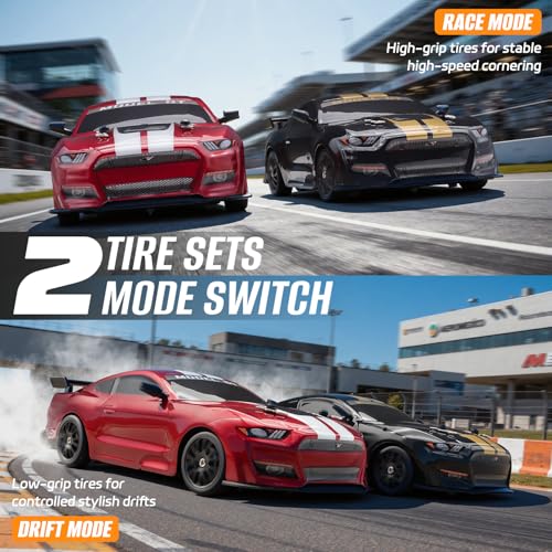 RC Drift Car, 1:24 Scale Remote Control Cars Vehicle for Kids, 2.4GHz 20KM/H 4WD High Speed RC Cars with LED Light Two Batteries & Drifting Tires Racing Sport Toy Car for Adults Boys Girls 8602RD - style: 8602-Red