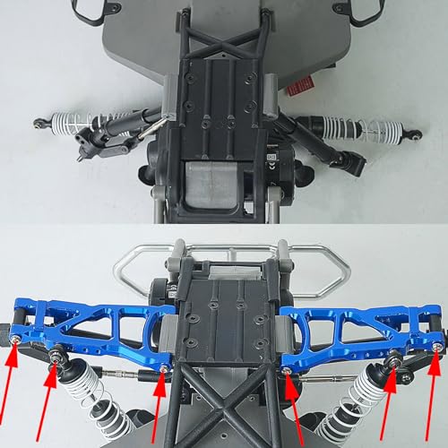 4PCS Aluminum Front & Rear Suspension A-Arms Set Alloy Front Lower Swing Arm Kits Replacement for 1/10 Traxxa Slash 2WD RC Short Course Truck Upgrade Parts