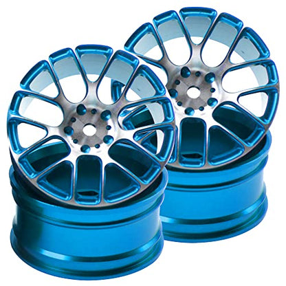 4Pcs Vgoohobby Aluminum Wheel Rims 12mm Hex Hub Width 26mm Compatible with 1/10 Tamiya TT-01 Kyosho RedCat Sakura HSP HPI 1/10 On-Road Racing Touring RC Drift Car (Blue) - color: Blue