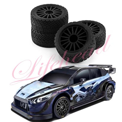 Lifehead 67mm RC On-Road Rally Car Tires and Wheels for 1/10 RC On-Road Touring Drift Car HSP Tamiya XV01 TT01 TT02B HPI Kyosho FAZER MK2 /12mm Hex - color: Black B
