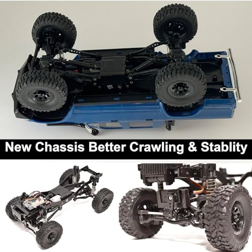 WPLDEWAN RC Rock Crawler WPL C64-1 RC Truck 4x4 Off Road Pickup | 1/16 RC Crawler Hobby RTR All Terrain 260 Motor Upgraded Chassis 2.4GHz Proportional Throttle Steering Adult