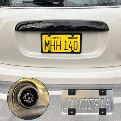 Anti Theft License Plate Screws, License Plate Bolts, Stainless Steel Security Plate Mounting Hardware Kit, Auto Accessories Anti Theft License Plates Screws for Fastening Car Tag Frame Holder