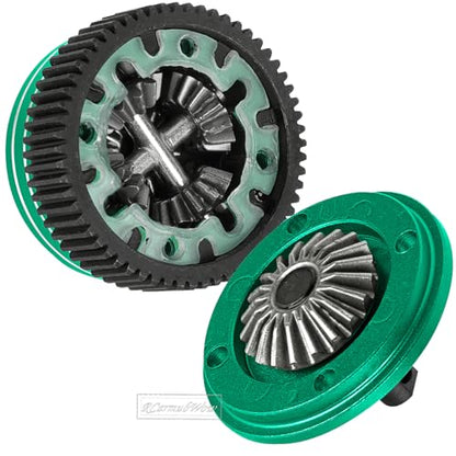 RC Gear Differential Upgrades Part for 1/10 Slash 2WD(VXL)/Stampede 2WD(VXL)/Bandit 2WD(VXL)/Rustler 2WD,Harden Steel w/Alloy Differential Transmissions,Replace #2388X,Green - color: Green(for 2wd)