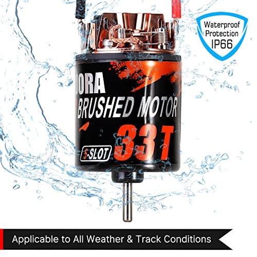 INJORA 540 Brushed Motor Waterproof 5-Slot 33T for 1/10 Scale RC Model Car Crawler Truck Buggy (INM10) - size: 33T