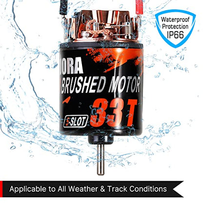 INJORA 540 Brushed Motor Waterproof 5-Slot 33T for 1/10 Scale RC Model Car Crawler Truck Buggy (INM10) - size: 33T