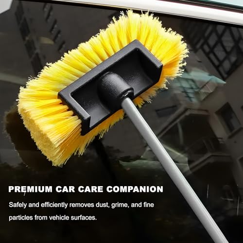 11.8" Car Wash Brush Head with Soft Bristle, Flow Through Auto Exterior Cleaning Brushes Equipment, Heavy Duty Detailing Brush Head for RV Truck Boat Camper (Yellow) - color: Yellow