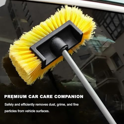 11.8" Car Wash Brush Head with Soft Bristle, Flow Through Auto Exterior Cleaning Brushes Equipment, Heavy Duty Detailing Brush Head for RV Truck Boat Camper (Yellow) - color: Yellow