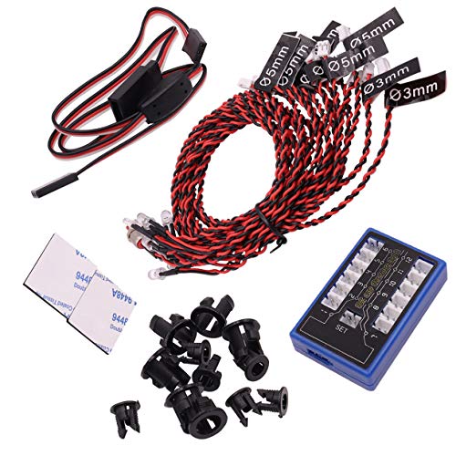 Simulation of Flashing 12 LED Model car Lights 4 Operation Modes for 1/10 1/8 HSP Tamiya CC01 SCX10 rc Light kit Modified Remote Control Light Group