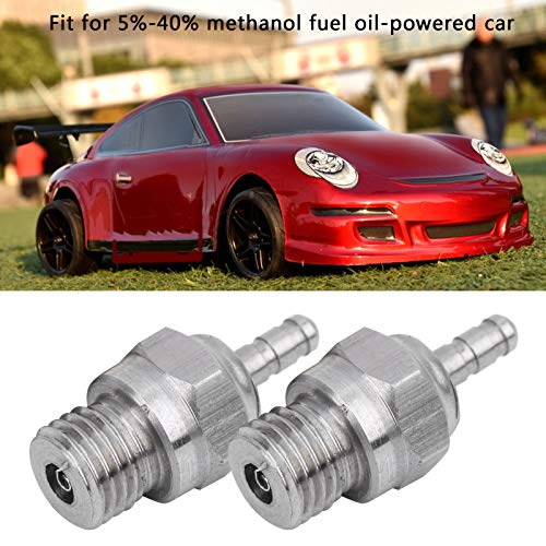 2Pcs Hot Glow Plug, Silver N4 Spark Nitro Engine Parts Replace N4 Spark Medium Hot Nitro Engine Parts for Redcat HPI HSP Oil Powered Model Car RC Accessories with 2 Gasket