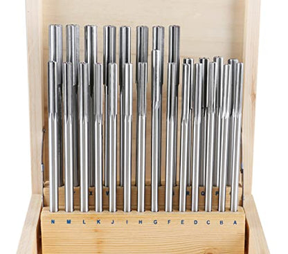 Accusize HSS Chucking Reamer Set Letter Size A to Z, 5500-SL00 | 26 Pc Set, Straight Shank, Straight Flute, Right-Hand Cut, +0.0001 to +0.0005 in Tolerance - size: Letter Size A to Z
