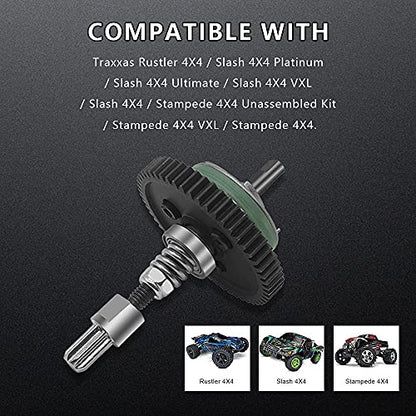Metal Steel 6878 Differential Gear Complete Slipper Clutch and 32P 15T/17T/19T Pinions Gear Set for Traxxas Slash 4X4 / Stampede 4X4 / Rustle 4X4 Replace 6878