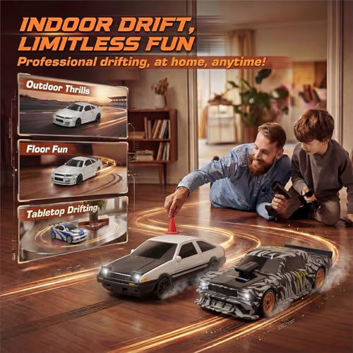 [2026 Upgrade 1/43 Mini RC Drift Car with Gyroscope, 4WD RTR | Gyro Mini Drift RC Car, 1/43 RC Drift Car Toys for Kids Ages 8-14, Birthday Gifts for Boys Girls, 2 Tire Sets, 8 Cones - color: Camouflage