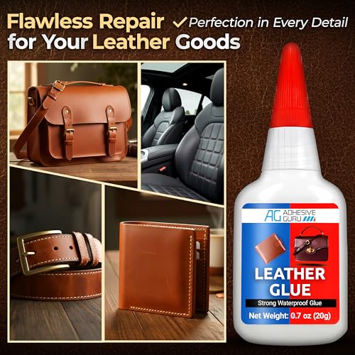 Adhesive Guru Leather Glue (0.7 oz) Super Glue for Purses, Sofas and Furniture Repair, Ideal for DIY, Upholstery and Leathercraft. Waterproof, Compitable with Aerosol Accelerator - 1 Pack - size: 1 Pack, style: Leather Glue