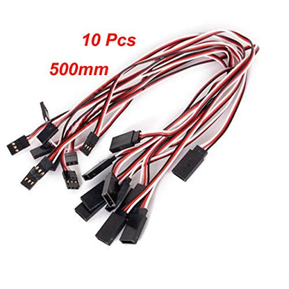 500mm Servo Extension Cable 3 Pin Male to Female Lead Wire for RC Airplane (10Pcs) - color: 10pcs, size: 500mm