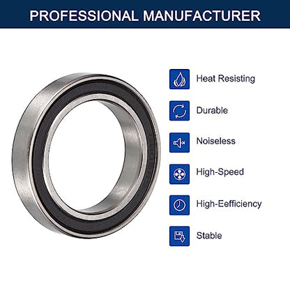 6805-2RS Deep Groove Ball Bearings, ID 25mm x OD 37mm x Width 7mm Double Rubber Sealed Ball Bearing Pre-Lubricated Chrome Steel Z2 Lever 10pcs - size: 6805-2RS 25x37x7mm