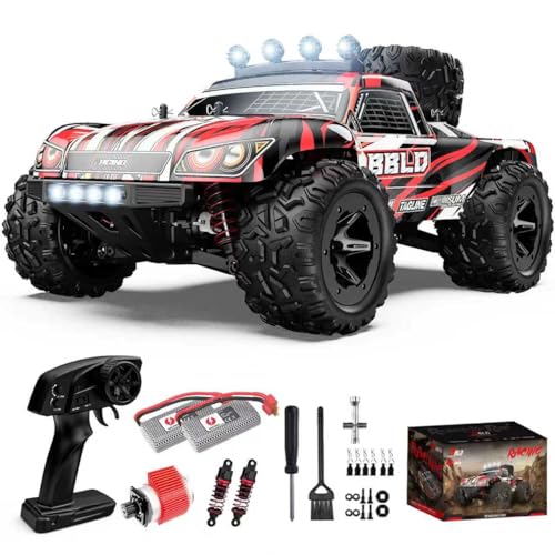 1:18 4WD RC Car 25 MPH for Teens Adults Off-Road Truck | IPX4 Waterproof, Oil-Shocks, Dual 1500mAh, 80m 2.4GHz Remote, All-Terrain 4WD for Teens & Adults
