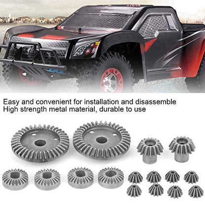 VGEBY Differential Gears, High Precision Metal 16Pcs Set for RC Car Upgrading, 1:18 Scale Universal Fit for Building and Repairing