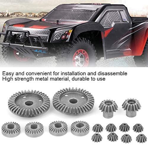 VGEBY Differential Gears, High Precision Metal 16Pcs Set for RC Car Upgrading, 1:18 Scale Universal Fit for Building and Repairing