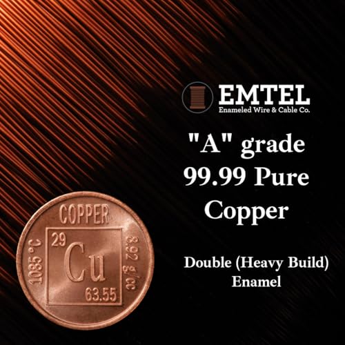 Emtel 22 AWG - 1 lb (505 feet) 99.9% Pure Copper Wire, Enameled Magnetic Wire for Motor, Transformer, Magnetic Coil, & Electroculture Gardening, Winding Magnet Wire - 220°C (428°F) Thermal Class - style: 22 AWG