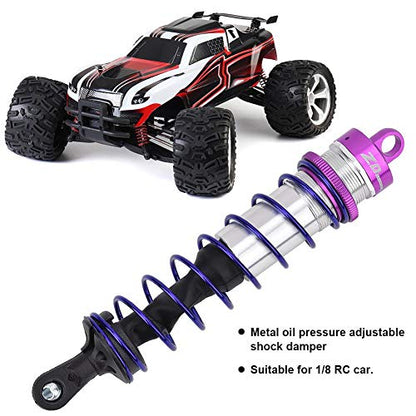 RC Shocks, Adjustable Oil Pressure Metal Shock Absorbers 4pcs Front Rear for 1/8 Scale Off-Road Racing Hobbyists and Daily Use