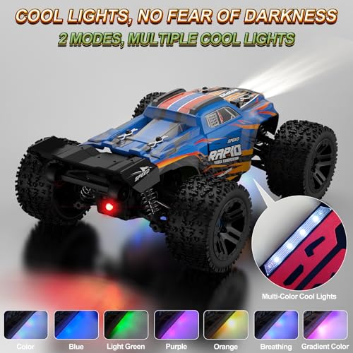 Nikuku Fast Remote Control Car, 38 KPH High Speed Off Road RC Cars with 2.4 GHz, 1:20 Scale 4WD Electric All Terrain RC Monster Truck Toys, Christmas Birthday Gifts for Adults & Boys - color: Blue