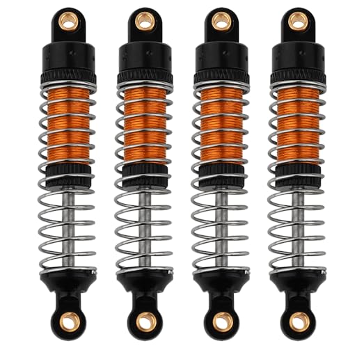4PCS 53mm/59mm/66mm Aluminum Shocks Absorbers Oil Long Threaded Damper for 1/18 RC Crawler TRX4M TRX-4M Bronco Defender K10 Upgrade Parts (59mm Black-Gold) - color: 59mm Black-gold