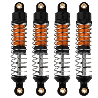 4PCS 53mm/59mm/66mm Aluminum Shocks Absorbers Oil Long Threaded Damper for 1/18 RC Crawler TRX4M TRX-4M Bronco Defender K10 Upgrade Parts (59mm Black-Gold) - color: 59mm Black-gold