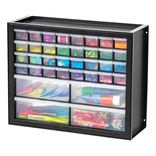 IRIS USA 36-Drawer Storage Cabinet, Garage Tool Screws, Made in USA, Black | Wall mountable, Stackable, Hardware, Electronics, Teacher Toolbox, Small Parts - color: Black, size: 36 Drawer