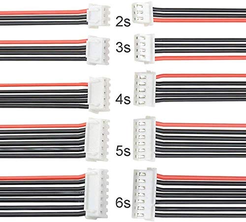 10pcs 5.9inch JST-XH Connector Plug 2S-6S 2S 3S 4S 5S 6S Lipo Balance Charger Silicone Wire Balance Lead Extension Cable for RC Battery (2pcs Each)