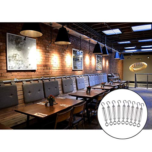 10 Pack M6 Turnbuckle Hook and Eye Stainless Steel Turnbuckle Wire Rope Tension Adjustable, Heavy Duty Turnbuckle Tension Hook for Wire Cable, Clothesline - style: M6 - Hook & Eye Turnbuckle