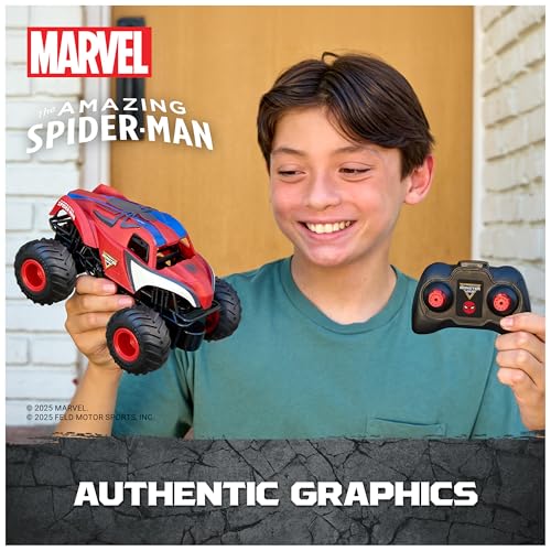 Monster Jam Marvel Spider-Man RC Monster Truck 1:24 Scale Vehicle | Includes 1 RC Truck & Controller, Race in Heroic Adventures, Easy to Drive for Imaginative Play, Toys for Ages 4 and Up - style: Spider-Man