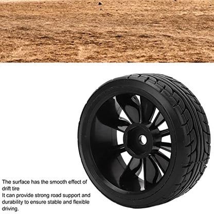 1/10 RC Drift Car Tires Hard Rubber Tyre Set for TT02 RC On Road Drifting Car Black 4PCS 62mm Diameter 26mm Width 12mm Hex