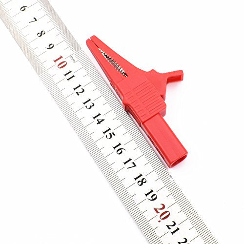 10Pcs 1000V 32A Heavy Duty Full Insulated Automotive Car Battery Alligator Clips Electrical Test Clips with 4mm Banana Jack Socket for Multimeter Test Leads