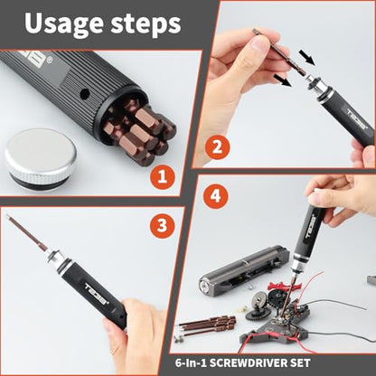 T238-Hex Screw Driver Set, Storage Hexagon Screwdriver Tool Kit for Airsoft Tool Multi-Axis FPV Racing Drone RC Quadcopter Helicopter Car Models（1.5MM/2.0MM/2.5MM/3.0MM / Slotted&Cross 3.0MM）