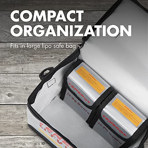Tenergy 4 Pack, Fire Retardant Lipo Bags, Battery Bags for Charging and Storage, 5.5x3.5x2 inches Each - size: 2x Small 5.5x3.5x2in (Pack of 2)