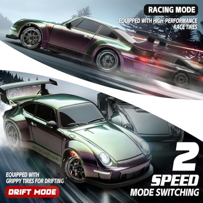 1/24 4WD RC Drift Car, 2.4GHz 20KM/H High Speed Remote Control Racing Car with Drifting Tires, Gift for Kids Adults - color: Gradient