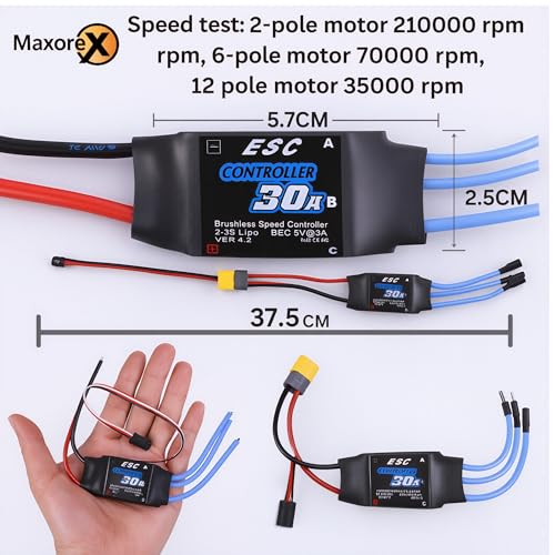 DIY RC Airplane Kit A2212 KV2200 Motor, 30A ESC, 4 Servos, 2 Propellers | Complete kit includes 4 SG90 servos, XT60 connector, motor mount, Z-bend linkages, and all required linkage hardware. - size: (Complete) KV2200