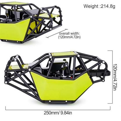 AMK RC Crawler Roll Cage, 1/10 Scale Nylon Rock Buggy Body Cage for Axial SCX10 SCX10 II, Durable RC Rock Crawler Upgrade Part (Green) - color: Green